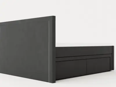 Franco Bed Package 160x200 Co Storage Led Lighting Gray Low-poly 3D model