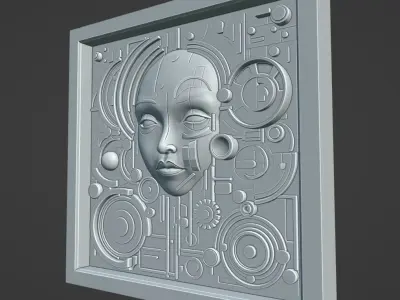RETRO ART WALL POTRAT 3D print model