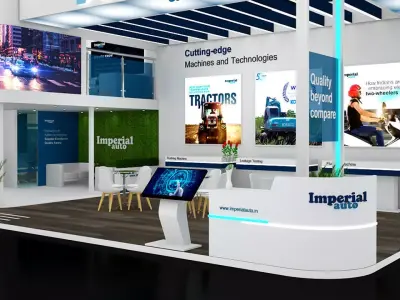 Exhibition Stand - 15m x 7m 3D model walkthrough animation Low-poly 3D model