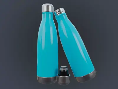 Steel Water Bottle Low-poly 3D model