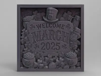 welcom march 2025 st patrick day decor  3D print model