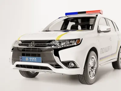 Mitsubishi Outlander PHEV 2019 National Police Ukraine  3D model