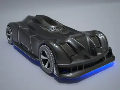 Sci-Fi Car Concept Low-poly 3D model