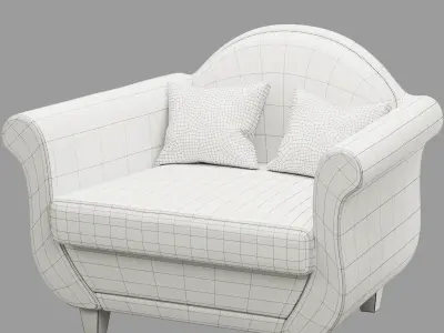 Brooks Brothers shop armchair - leather 3D model