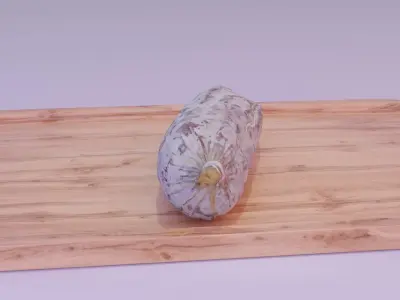 Spanish fuet salami Low-poly 3D model