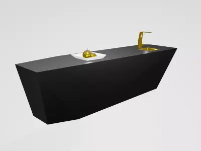 Kitchen table Modern Free low-poly 3D model