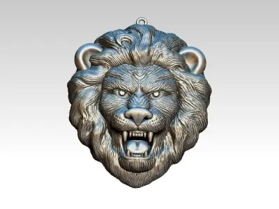 3D printable model lion head pendant 3D print model