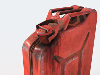 Low poly worn out gasoline can Low-poly 3D model