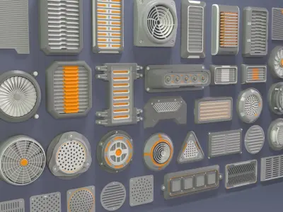  Industrial Kitbash-6 - 35 pieces 3D model