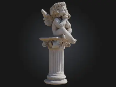 Contemplative Cherub  Serenity in Sculpted Innocence 3D model