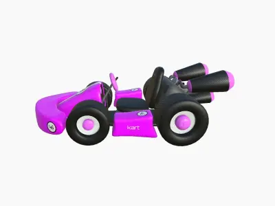 Cartoon Kart C05 Pink - Vehicle Racing Design Low-poly 3D model