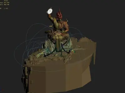 Stone Town Demon Cave - Mountain - Stone Sculpture 01 3D model