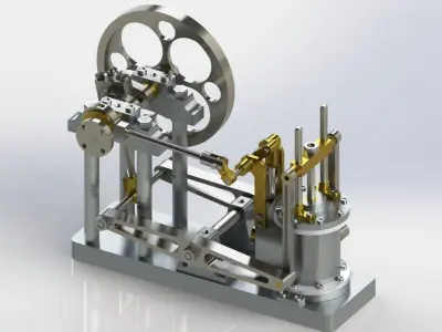 A SINGLE CYLINDER SIDE BEAM STEAM ENGINE 3D model