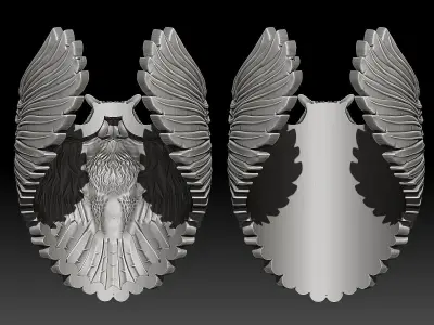 Owl Ring Sculpture jewelry Gold necklace 3D print model