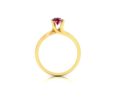Band 3dm Render Details ruby solitaire ring gold 3D print model