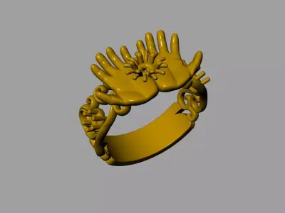 Jewelry Baby Hands Ring 3D print model
