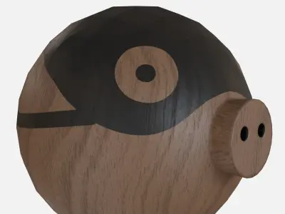 Wood pig Low-poly 3D model