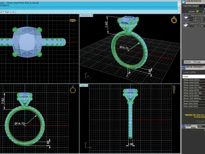 Pav Woman Engagement Ring 3D print model
