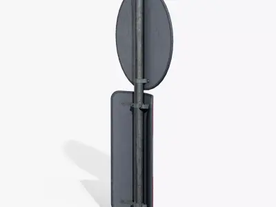  Traffic Bollard Island D Low-poly 3D model