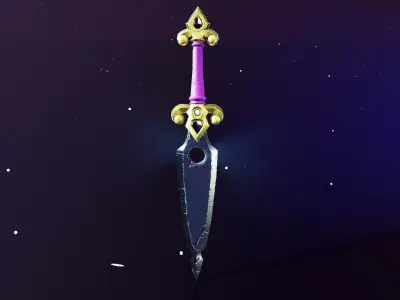 Dagger sword in game fortnite Low-poly 3D model