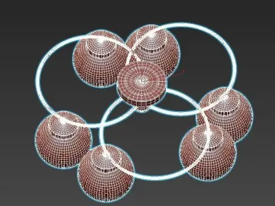 eurosvet-link-70104-6 six light ceiling fixture with glass gl... 3D model