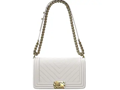 Boy Handbag White Leather  Low-poly 3D model