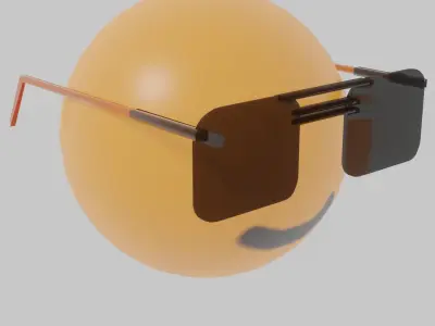 smiley with sunglass Free low-poly 3D model
