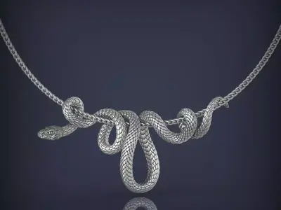 Snake Necklace Pendant Jewelry 3d print model 3D print model 3D print model