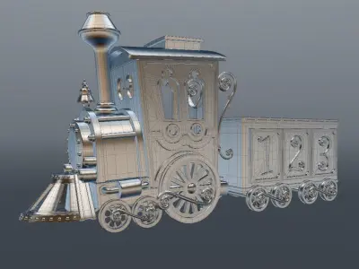 Carton train 3D model
