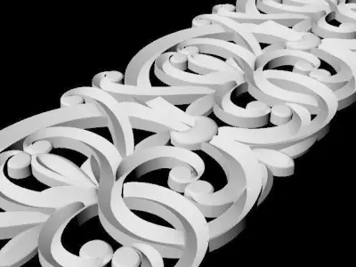 Central decor ornament for furniture 3D model 471