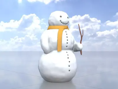 Snowman Version 2 Low-poly 3D model