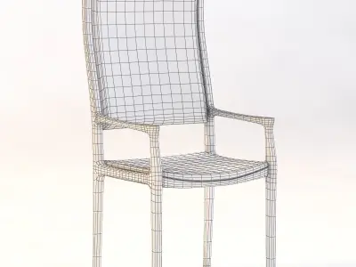 1960 High Back Armchair 3D model