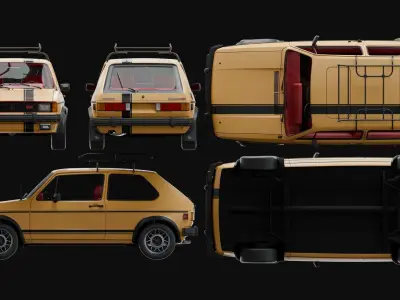 1984 VW Mk1 Rabbit GTi  Low-poly 3D model