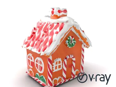 Whimsical Candy Cane Cottage model pack Low-poly 3D model