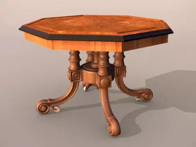 Victorian Antique Table Low-poly 3D model