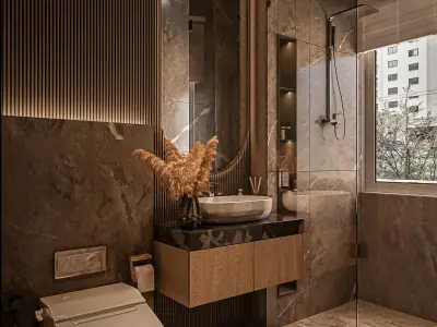 Luxury Scene Bedroom Minimalist Modern Style 3D Model  3D model