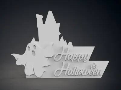 Happy Halloween Sign 3D print model