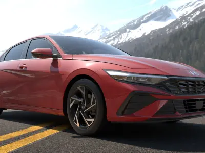 Hyundai Elantra 2024 -Detailed-Vray-Redshift-Unreal-lightrig 3D model