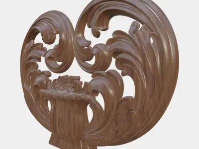 Wooden Flower Decor 3D print model