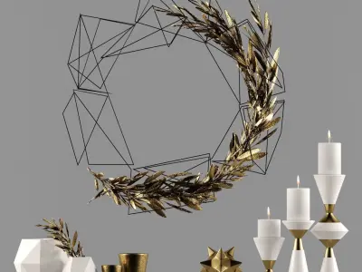 gold olive accessory 3D model