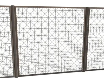 Low Poly Modular Fence 11 Low-poly 3D model