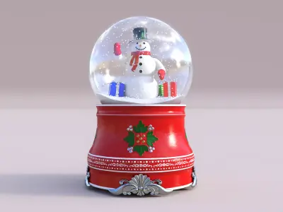 Snow Globe Christmas Low-poly 3D model