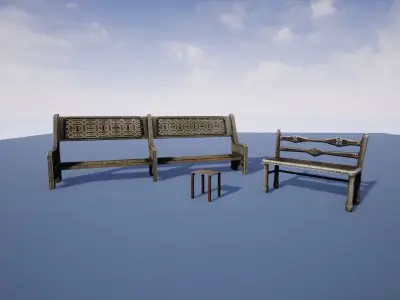 Medieval Props Unreal Engine  Low-poly 3D model