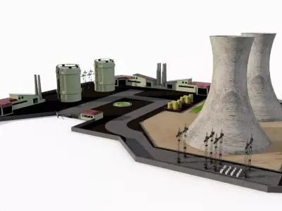  power plant nuclear base 3D model