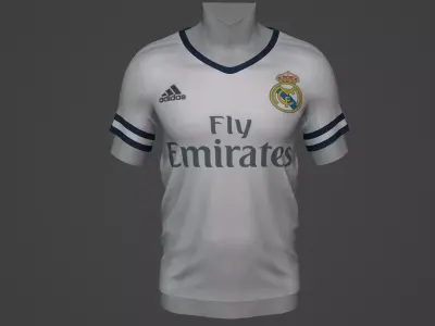 real madrid Football Jersey T-Shirt - Soccer Kit Low-poly 3D model buy