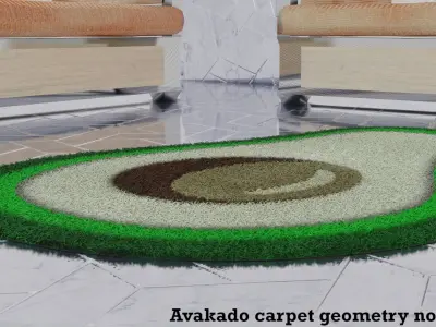 Avacado type carpet - rug 3D Low-poly 3D model