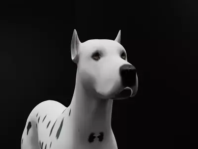 Dalmatian Dog Rigged Low-poly 3D model