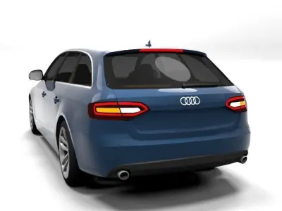 AUDI A4 2009 AVANT LOWPOLY Low-poly 3D model