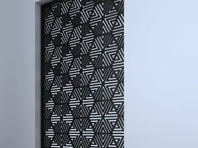 3d screen window with geometric pattern Low-poly 3D model