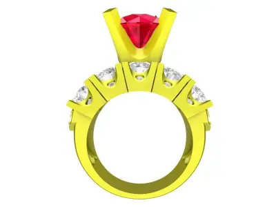 A7224 Luxury Korean Style Fashion Diamond Women Ring 3D Model 3D print model